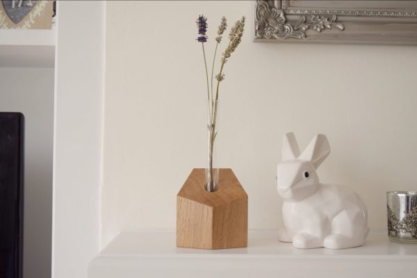 Geometric Oak Vase